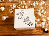 Masco Eri-Japanese Wooden Rubber Stamp - Writing Girl