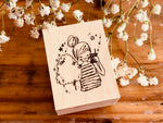 Nonnlala Original Rubber Stamp - Girl with Cotton Candy