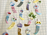 Traditional Japanese Summer Collection sheet of Washi Stickers - Wind Chimes