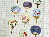 Traditional Japanese Summer Collection sheet of Washi Stickers - Fans