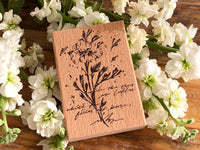 Meow Illustration / Beech wood stamp - Flower A