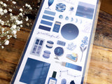 Q-Lia Color Film Sheet of Stickers - Navy Blue