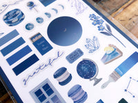 Q-Lia Color Film Sheet of Stickers - Navy Blue