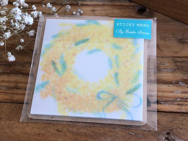 Inoue Eriko Tracing Paper Stickey Notes / Mimosa Wreath