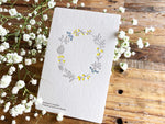 High Quality Botanical Garden Letterpress Postcard - wreath