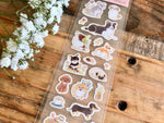 Traditional Japanese Style Sheet of Sticker - Puppies