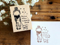 Kubominoki Original Rubber Stamp - Girl