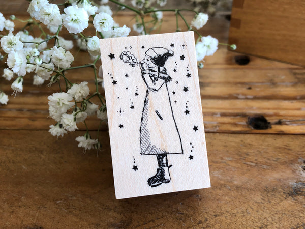 Kubominoki Original Rubber Stamp - Winter Girl (L)