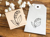 Japanese Botanical Garden Wooden Rubber Stamp - Lily of the valley