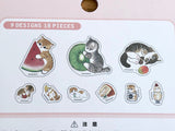 Mofusand Flake Stickers-Fruits