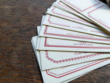 Oeda Original Letterpress Label Sticker - Box Blue & Red (72 Pieces)