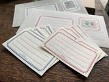 Oeda Original Letterpress Label Sticker - Box Blue & Red (72 Pieces)