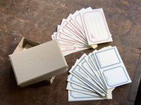 Oeda Original Letterpress Label Sticker - Box Blue & Red (72 Pieces)