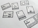 Oeda Original Japanese Washi Tape -【 Stamp 01-06 / Stamp 07-12 】