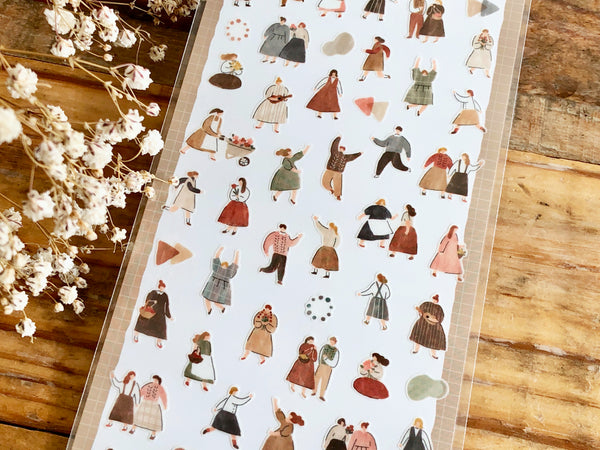 Cozy Sheet of Stickers / People