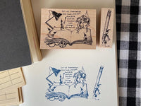 Kubominoki Original Rubber Stamp - Book (Little People Series)