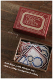 Lin Chia Ning / Vintage Label Sticker Set - Red Box (with vintage distressed background color )