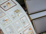 Meow Illustration / Hot Stamping Watercolor Stamp Sticker - Small Houses