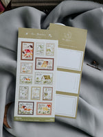 Meow Illustration / Hot Stamping Watercolor Stamp Sticker - Small Houses