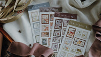 Meow Illustration / Bronzing Watercolor Stamp Sticker - Rose Lovers
