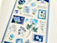 Pressed Flower Sheet of Stickers / Cobalt