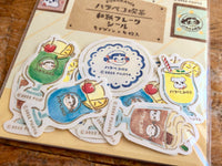 Furukawa Peko-chan Series Flake Stickers - Drinks