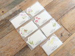High Quality Letterpressed Washi Flora Mini Message Cards