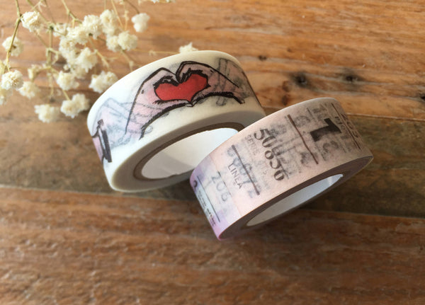 Vintage Style Japanese Masking Tape - Hand Signs and Vintage Ticket