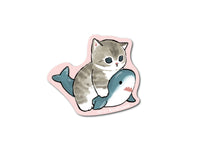 "mofusand" die-cut small sticker / Shark Ride
