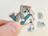 "mofusand" die-cut small sticker / Shark Ride