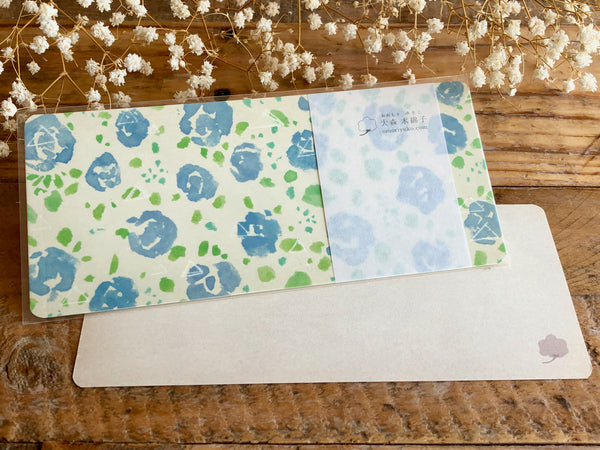 Omori Yuko Note Card - Mini Bara_blue