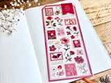 Pressed Flower Sheet of Stickers / Wine