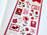 Pressed Flower Sheet of Stickers / Wine