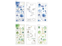 Q-Lia "to INK" clear Sheet of Stickers - Green