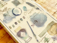 Q-Lia "to INK" clear Sheet of Stickers - Navy