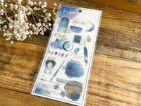Q-Lia "to INK" clear Sheet of Stickers - Navy