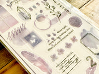 Q-Lia "to INK" clear Sheet of Stickers - Purple
