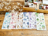 Q-Lia "to INK" clear Sheet of Stickers - Blue