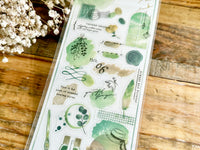 Q-Lia "to INK" clear Sheet of Stickers - Green