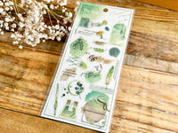 Q-Lia "to INK" clear Sheet of Stickers - Green