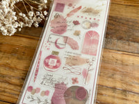 Q-Lia "to INK" clear Sheet of Stickers - Pink