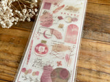Q-Lia "to INK" clear Sheet of Stickers - Pink