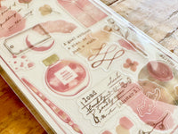 Q-Lia "to INK" clear Sheet of Stickers - Pink